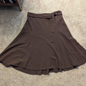 Brown Tulip Midi Skirt